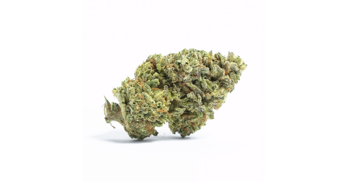 space og - Da Green Corner Weed Delivery "Close-up shot of Space OG cannabis buds with dense, frosty trichomes and vibrant green hues, showcasing the high-quality indoor-grown flowers of this hybrid strain."
