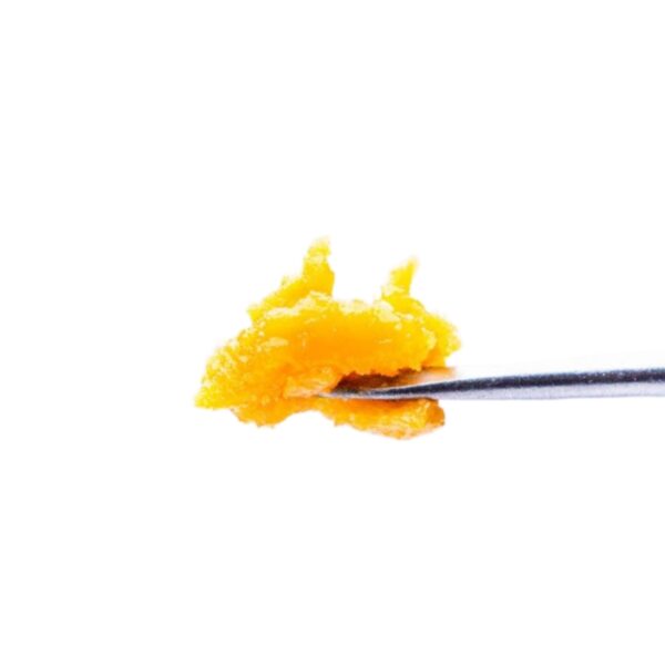 "Live Resin CRC Diamonds Biscotti Strain (A)" could be described in alt text as: "Close-up image of Live Resin CRC Diamonds from the Biscotti strain, showcasing translucent, crystalline structures with a rich amber color. The diamonds are delicately placed on a clean surface, capturing their glossy, shiny appearance under soft lighting, highlighting their purity and potency."